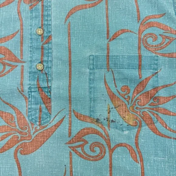 Reyn Spooner Alfred Shaheen Hawaiian Shirt Men's XL Blue Button Short Sleeves - Picture 5 of 10